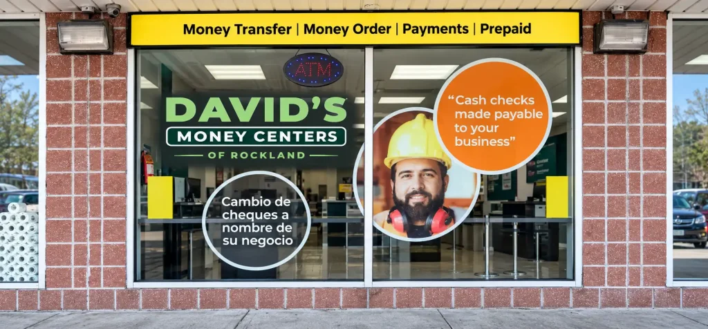 David's Money Centers of Rockland storefront on West Route 59 in Spring Valley, NY